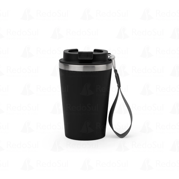 Copo de viagem personalizado em aço inox reciclado com parede dupla 460 ml